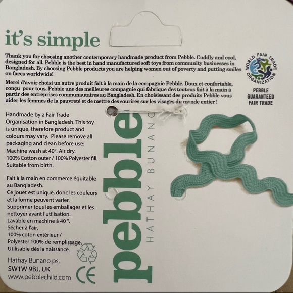 Pebble Handmade 100% cotton Knit Watermelon Rattle - Picture 3 of 5